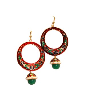 Royal Enamel Chandbali Earrings